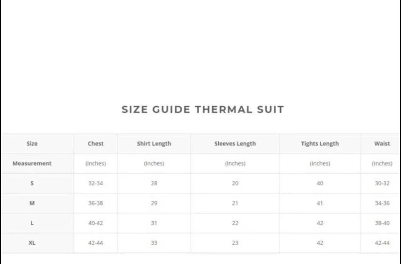 Men's Plain Thermal suit ( Full Sleeves)